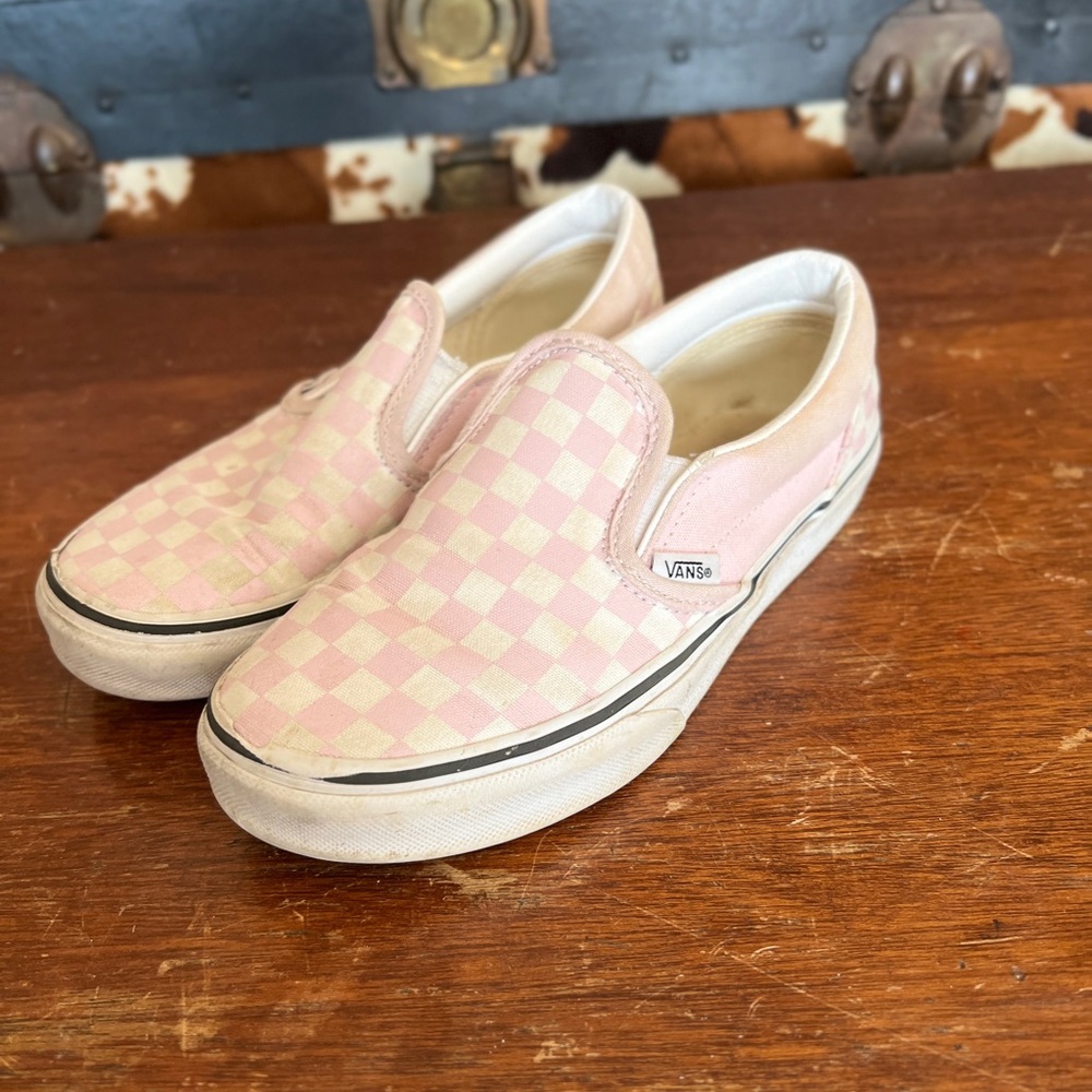 Pink checkered Vans